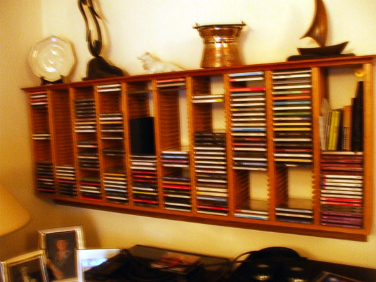 One-off cd rack in antique oak